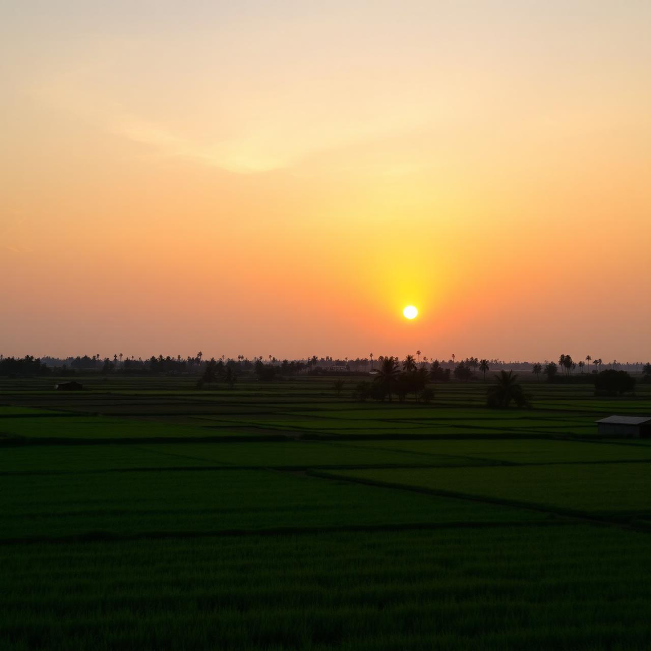 Senja di Persawahan